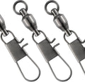 Dr.Fish 30 Pack Ball Bearing Snap Swivels, Swivels Fishing Tackle with Safety Interlock Snap Saltwater Freshwater Stainless Fishing Clips Clasp Leader Line Hook Sinker Connector