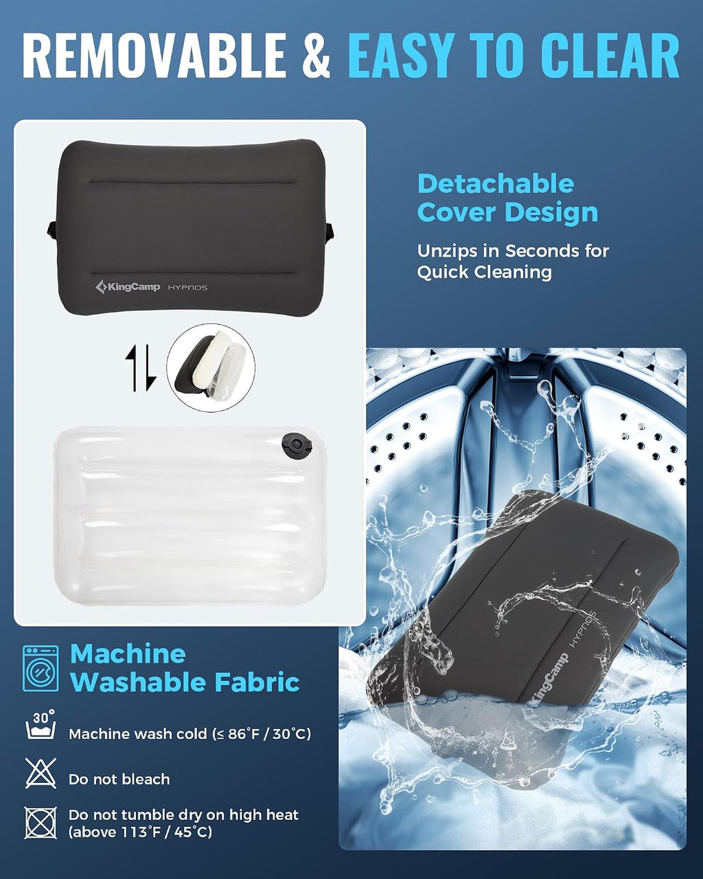 KingCamp Large Camping Pillow, Hybrid Air & Foam Pillow