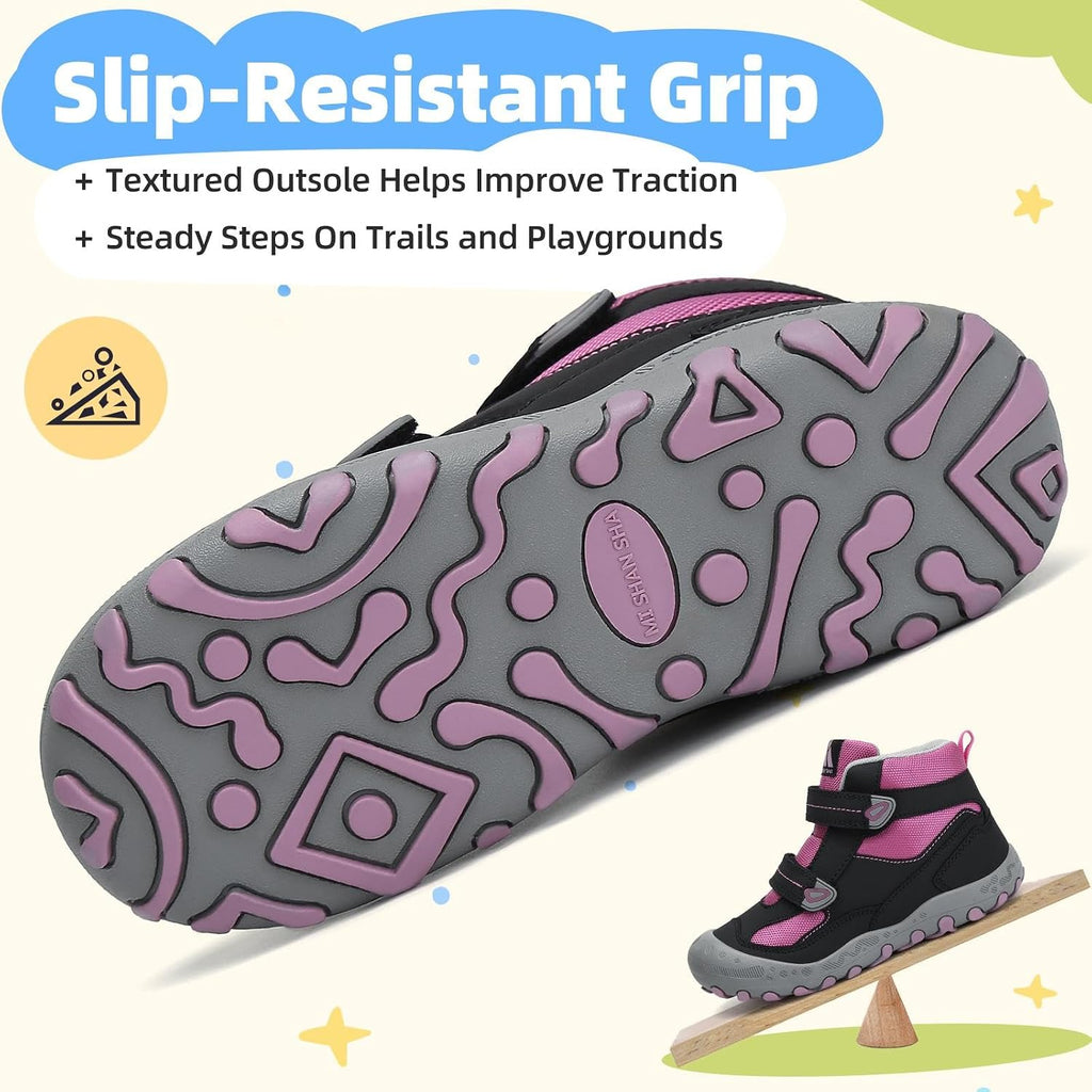 Mishansha Kids Hiking Boots for Boys Girls Water-Resistant Non-Slip