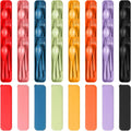 YDYTOP Reusable Travel Utensils Set with Case, 24 Sets Wheat Straw Knife Fork Spoon Cutlery, Multicolor Plastic Silverware for Kids and Adults, School Lunch, Party, Picnic and Camping
