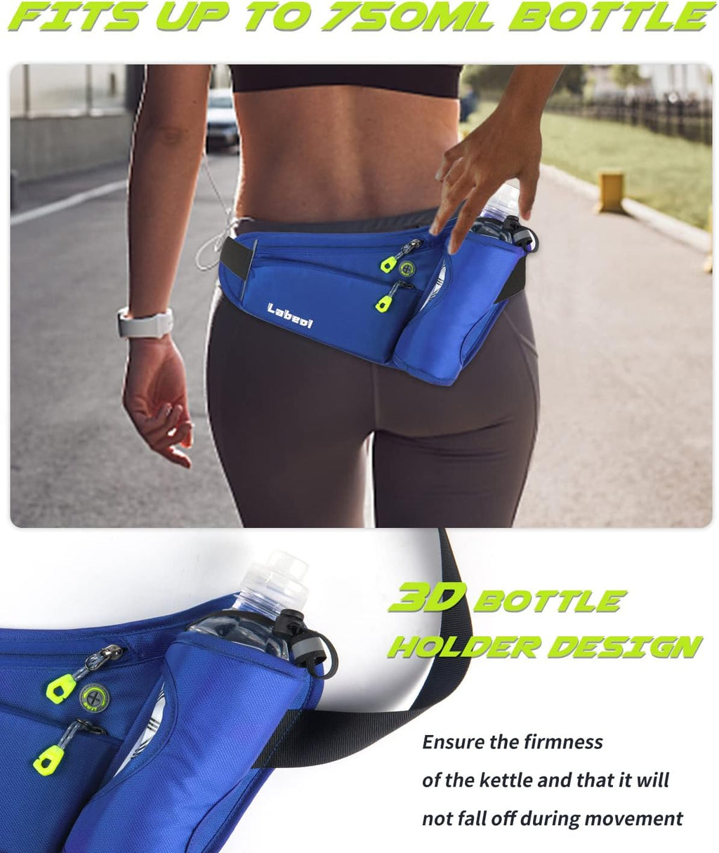 Labeol Running Belt, Waterproof Hydration Belt with Water Bottle Holder