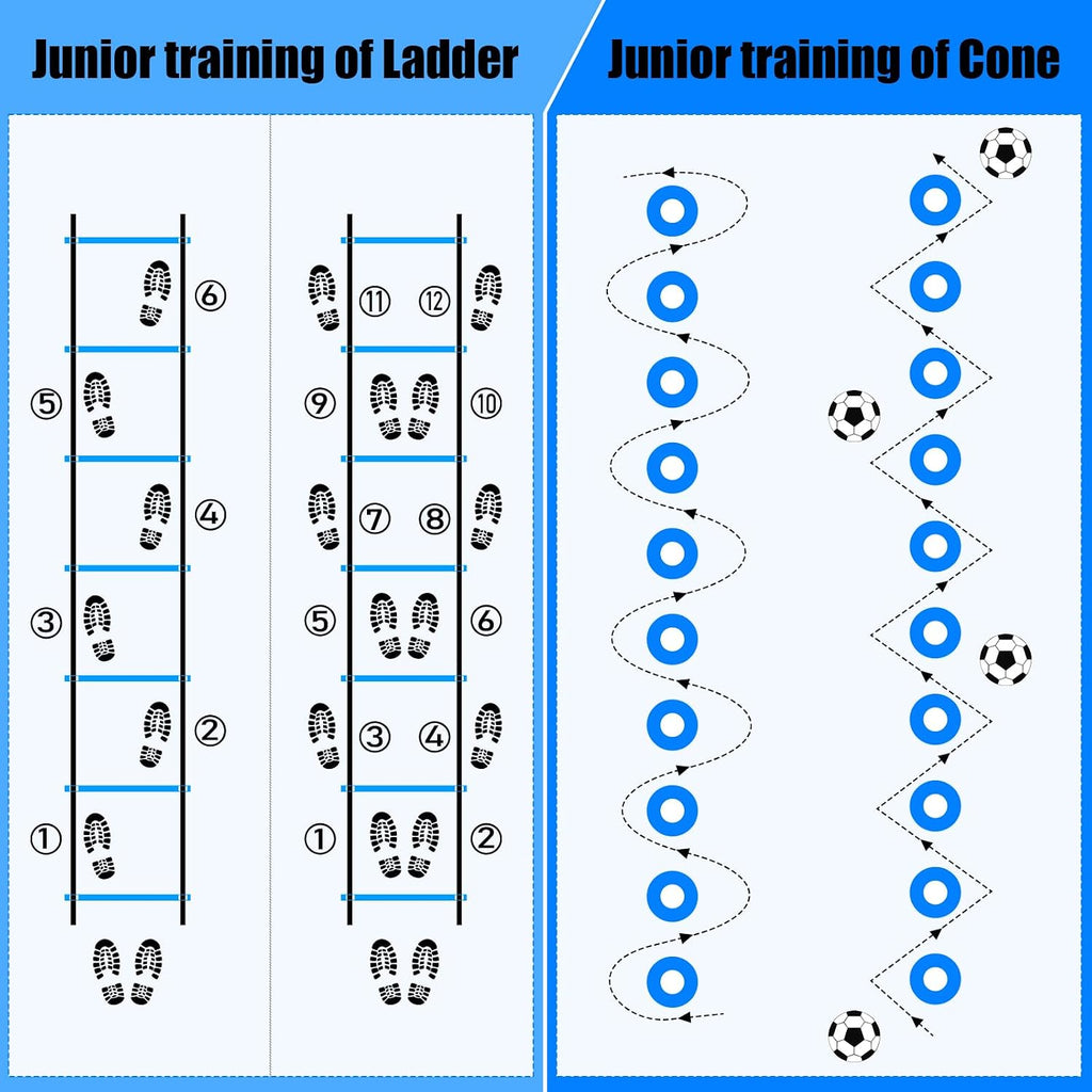 BORNEW 2 Pack Agility Ladder, Soccer Speed Training Equipment Set