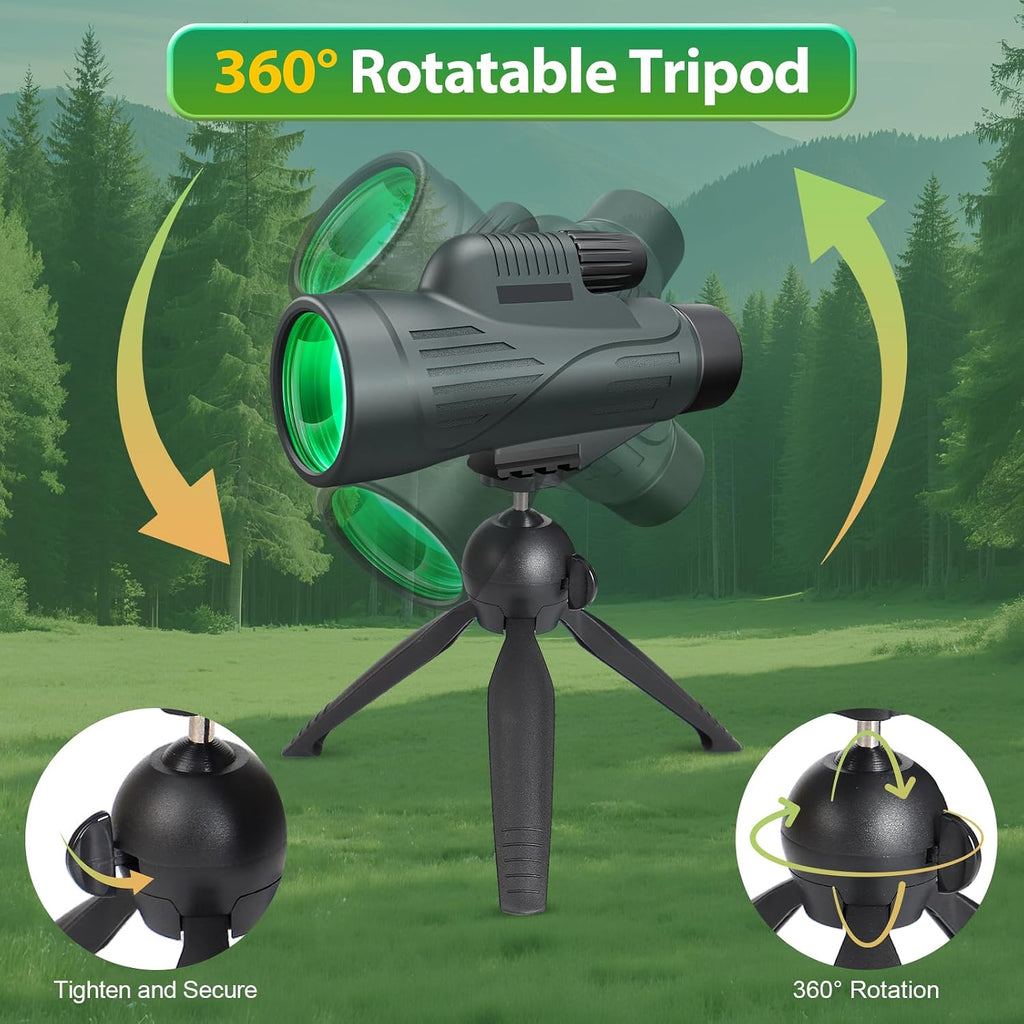12x56 High Powered Monocular Telescope for Adults with Low Light Vision