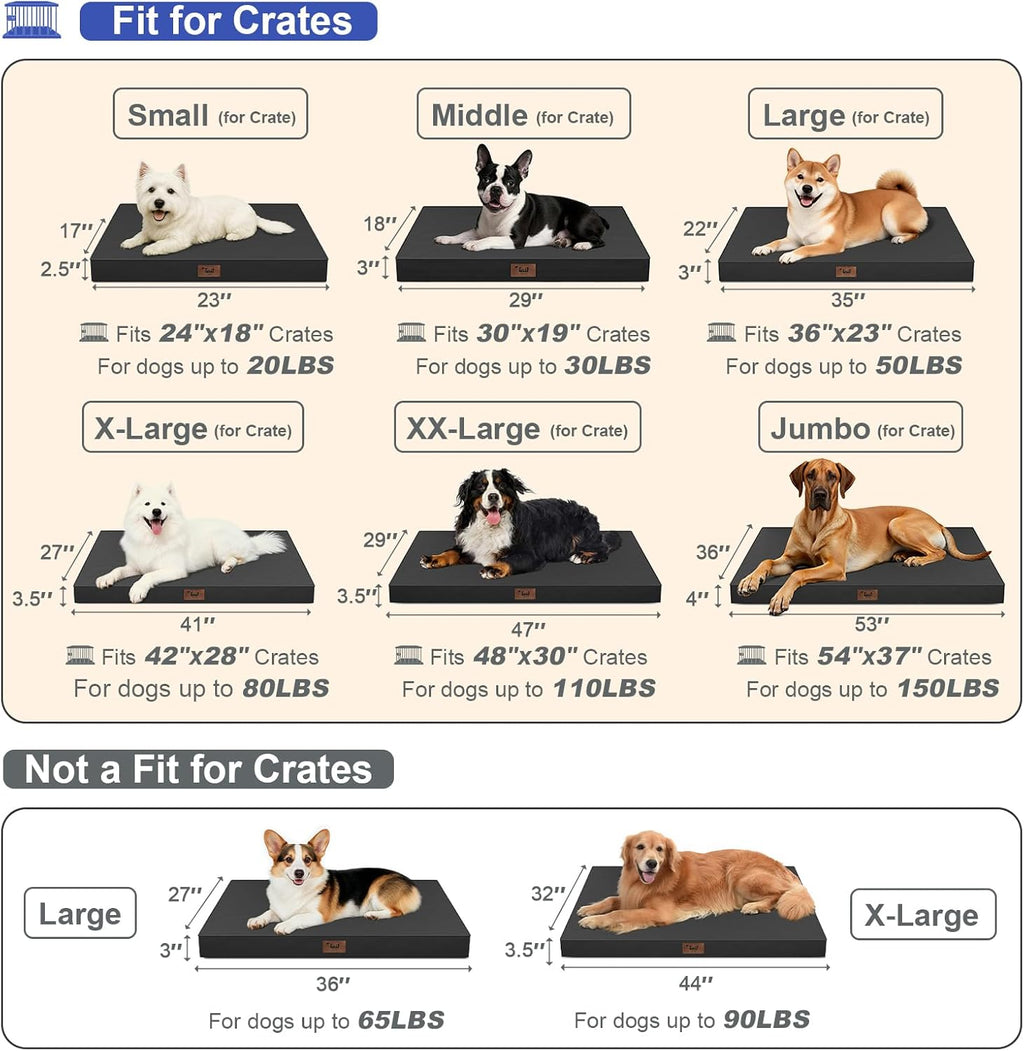 Orthopedic Waterproof Dog Bed for Small Dogs and Cats