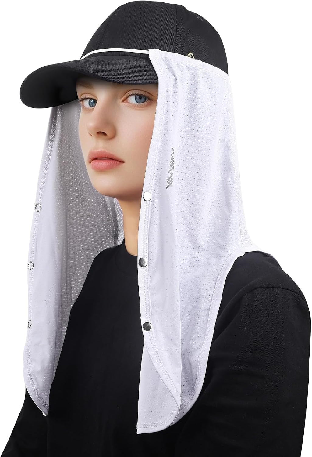 YANIKY Adjustable UV Sun Protection Neck Drape, 2-in-1 Multifunctional Sun Protection Mask, Neck Flap Addon for Ball Caps