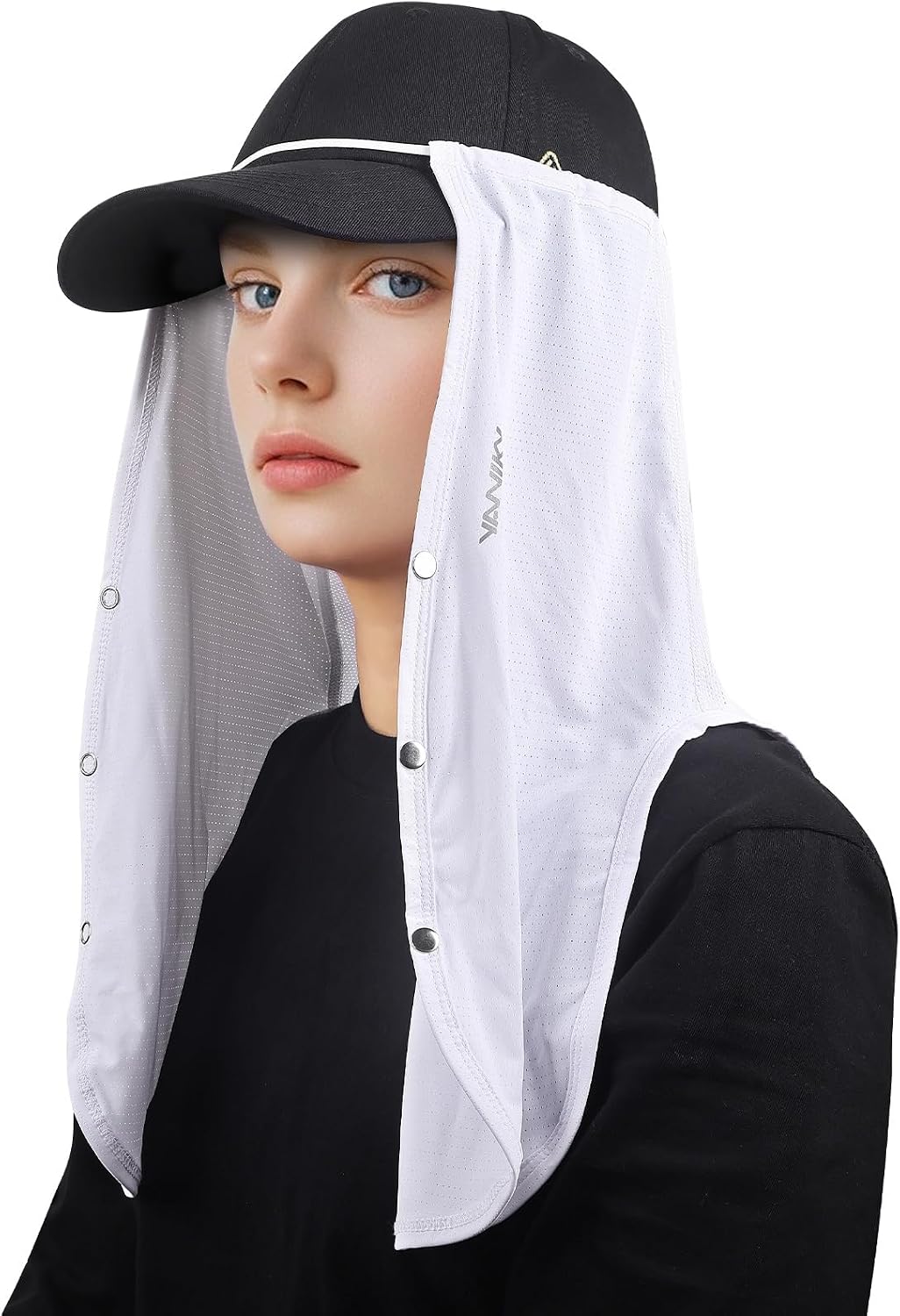 YANIKY Adjustable UV Sun Protection Neck Drape, 2-in-1 Multifunctional Sun Protection Mask, Neck Flap Addon for Ball Caps