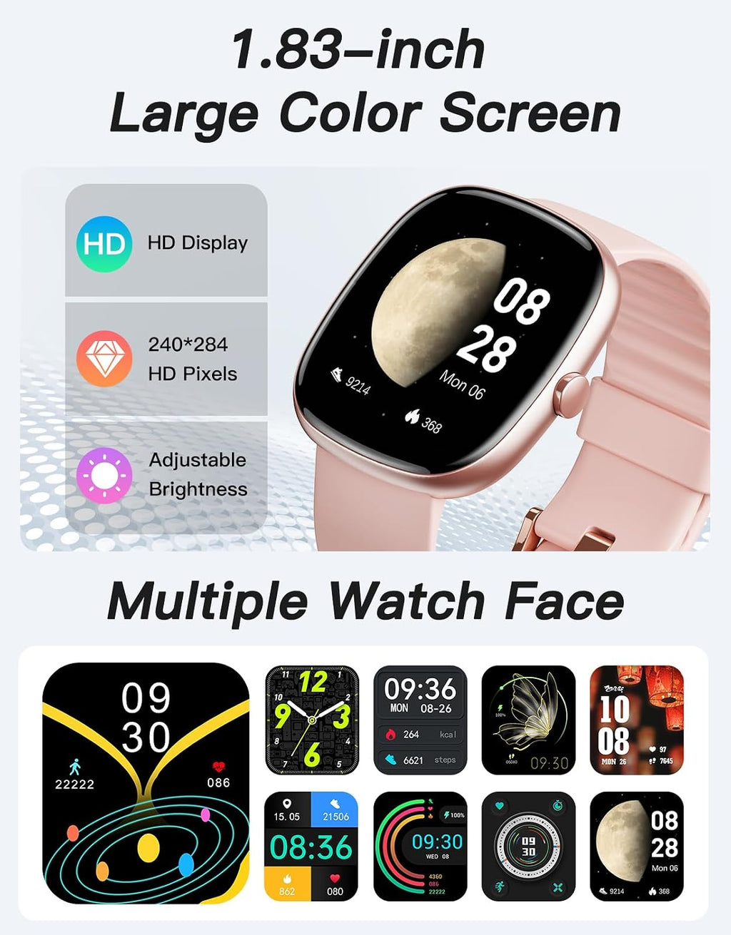 Fitness Tracker, No Bluetooth No APP/Phone Needed, 1.8" Fitness Watch