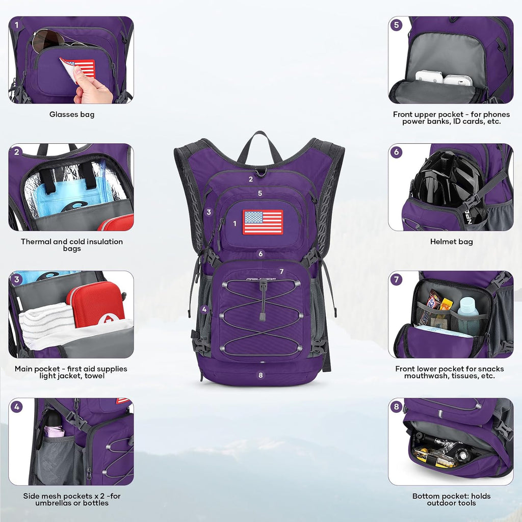 Maelstrom Lightweight Hydration Hiking Backpack with 2L/3L Water Bladder