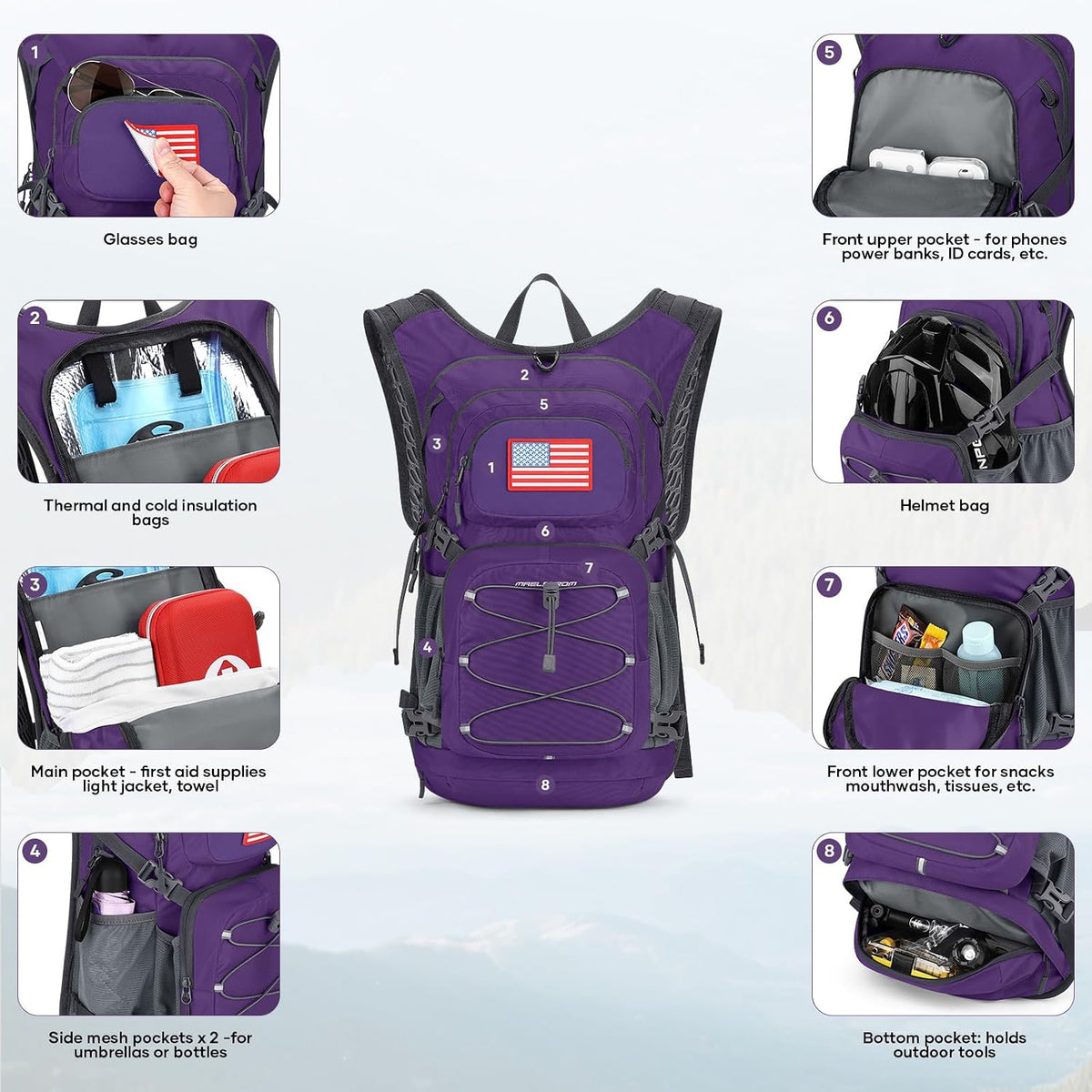Maelstrom Lightweight Hydration Hiking Backpack with 2L/3L Water Bladder