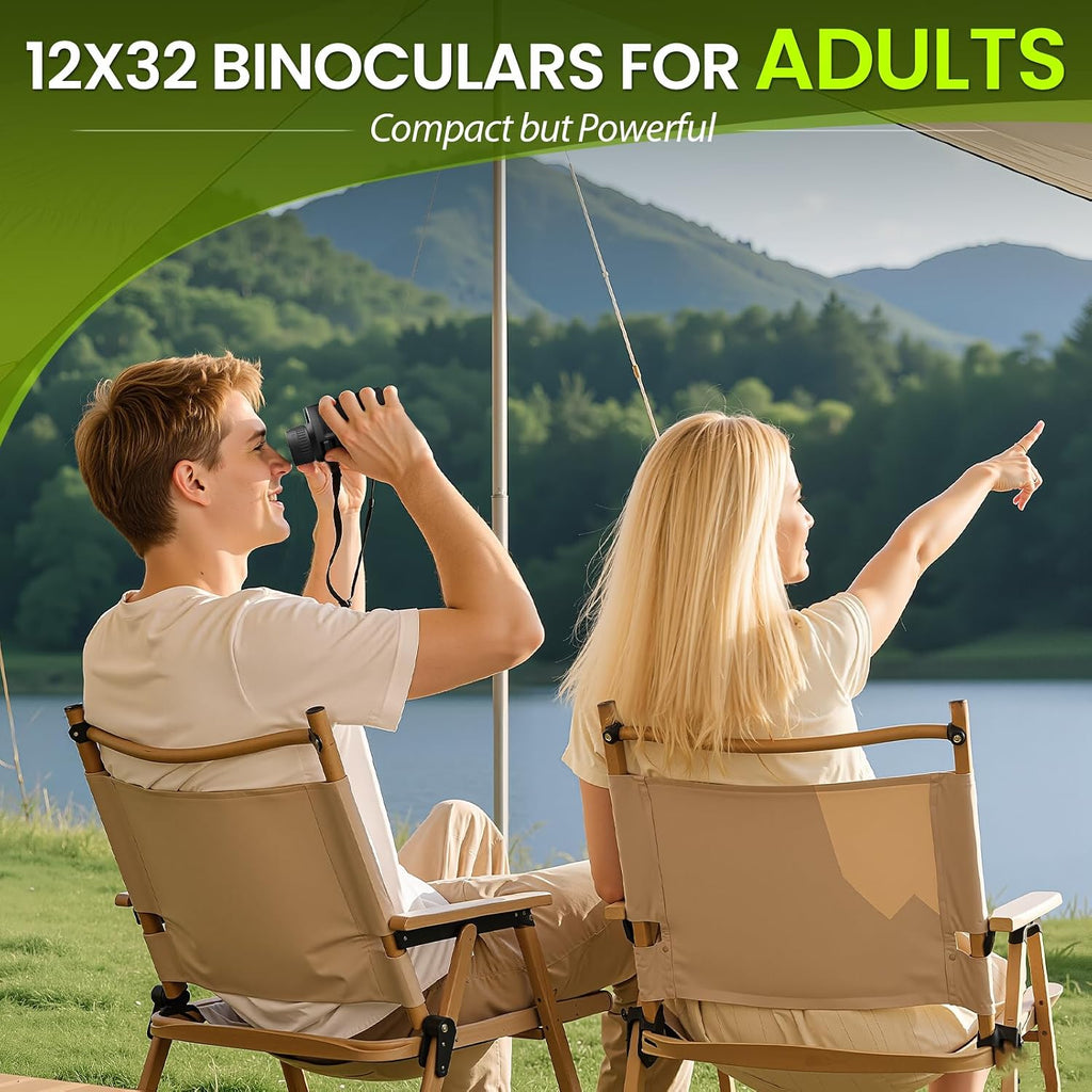 Occer 12x32 Binoculars for Adults Kids - Compact Binocular for Birdwatching