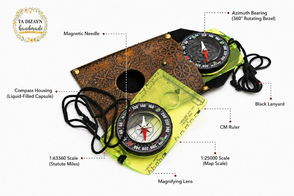 TA DIZAYN New Generation Scout Compass for Hiking, Camping & Backpacking – Survival Compass Gift for Men, Women, Boys & Girls | Graduation Gifts 2026 for Kids