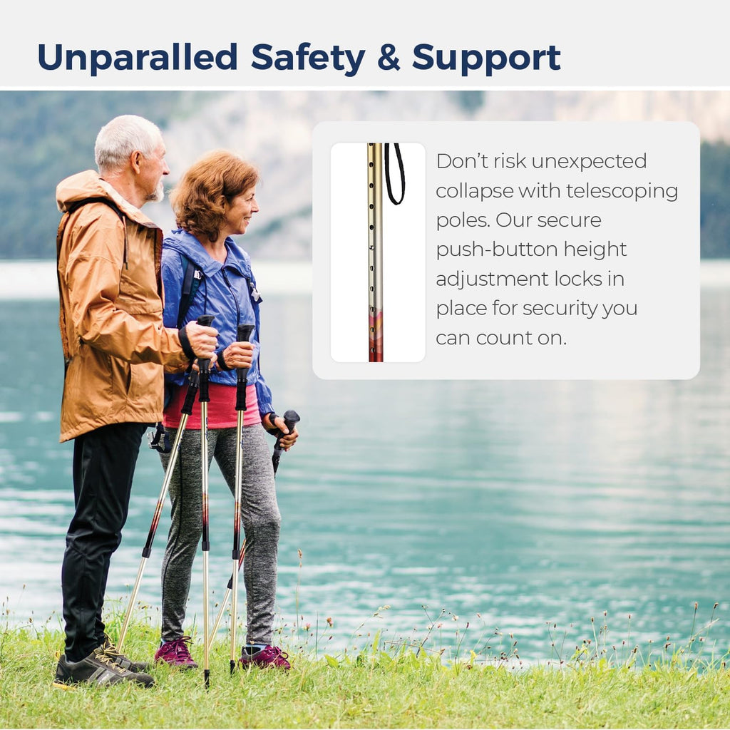 Drive Medical Summit Adjustable Nordic Walking Poles, Mountain Print