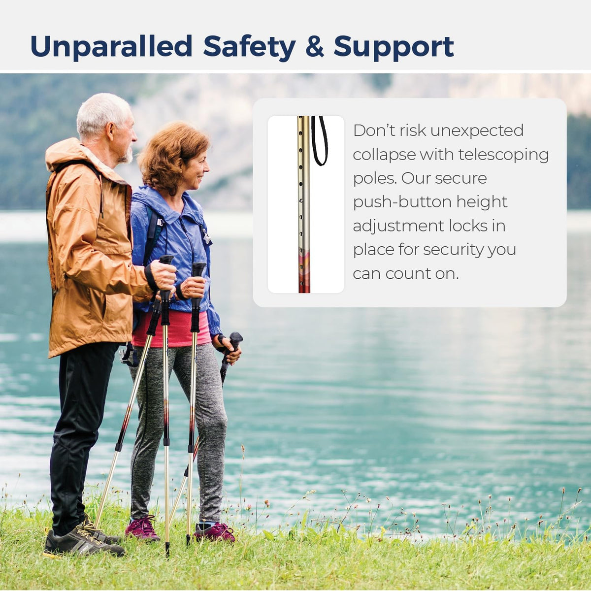 Drive Medical Summit Adjustable Nordic Walking Poles, Mountain Print