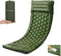 Toncoke Sleeping Pad, 4.7" Extra-Thick & Ultralight Inflatable Camping Mat with Pillow, Built-in Foot Pump, Compact for Backpacking, Camping, Hiking, Travel —Military Green
