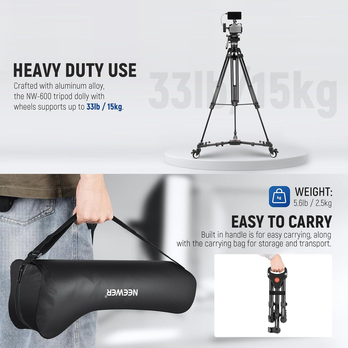 NEEWER Photography Tripod Dolly