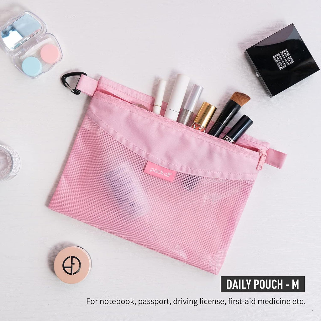 pack all Water-Resistant Zipper Pouch, Mesh Zipper Bag, 10.23"x7.48"