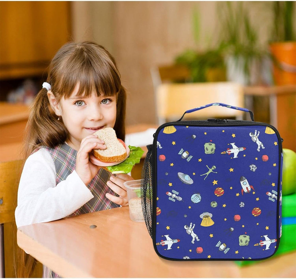 Space Astronaut Lunch Box Insulated Lunch Bag Cooler Tote Bag