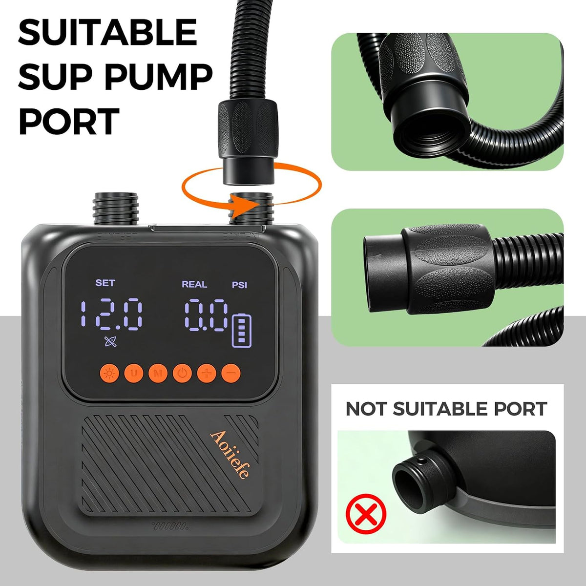 Electric Pump Adapter Hose Kit for SUP, Kayak & Inflatables