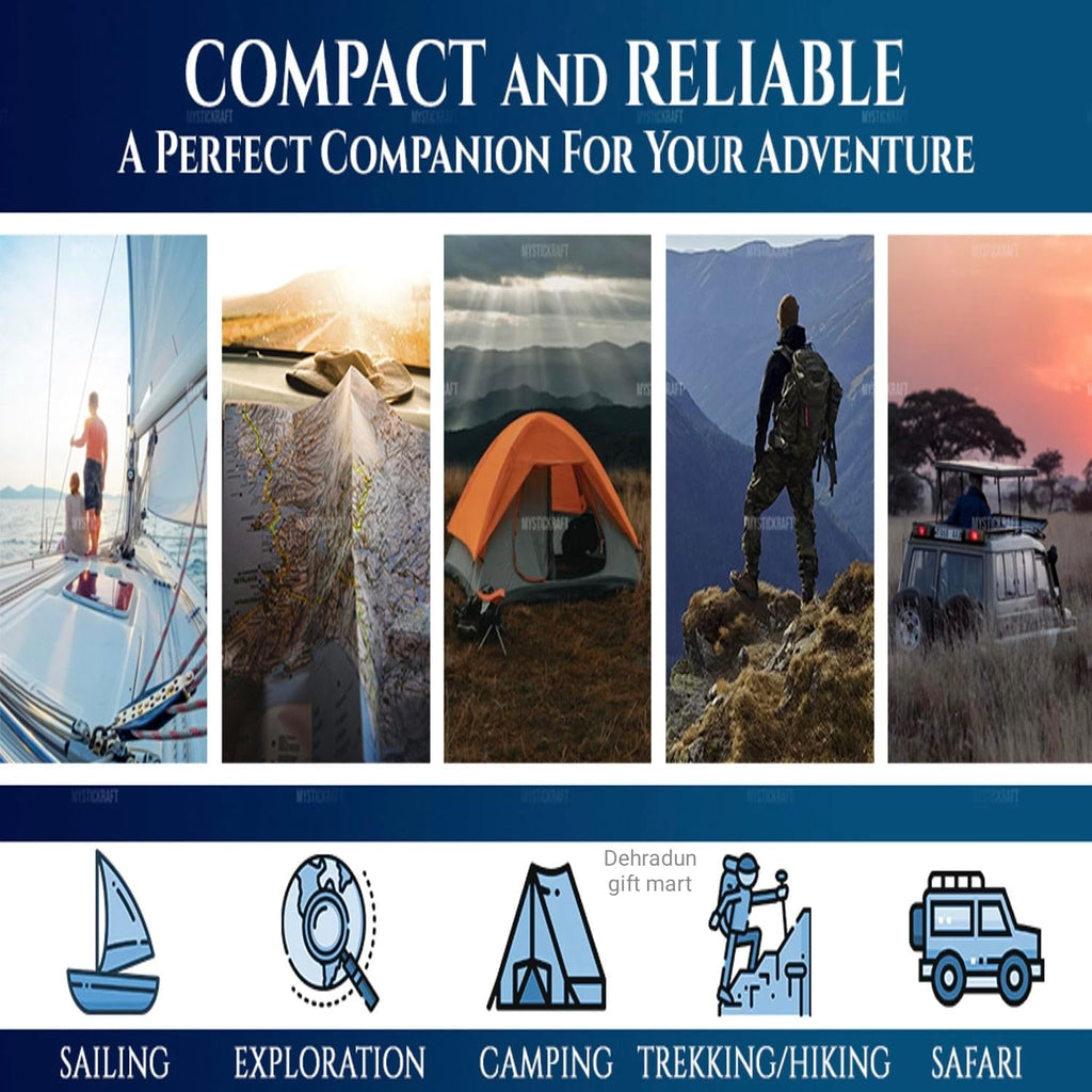 “Not All Those Who Wander are Lost” Engraved Vintage Pocket Compass, Antique Brass Nautical Compass with Leather Case, Travel Gift for Men & Women, Hiking Camping Navigation Tool, Graduation Gift