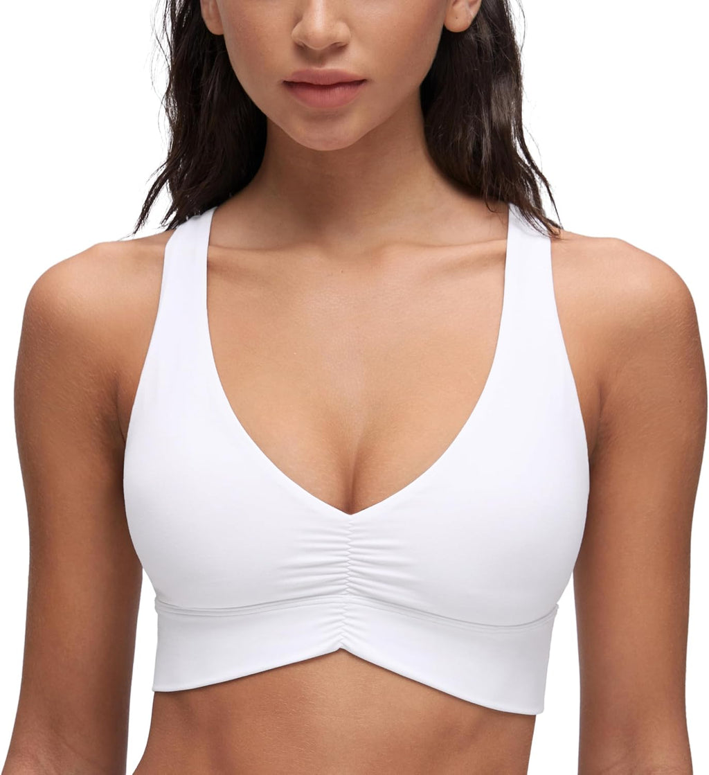 CRZ YOGA Butterluxe Ruched V Neck Sports Bra