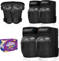 Nattork Knee Pads for Kids Youth Audlt，Knee and Elbow Pads with Wrist Guards 6 in 1 Protective Gear Set for Skateboard, Roller Skate, Inline Skates, Cycling and Scooter Boys Girls