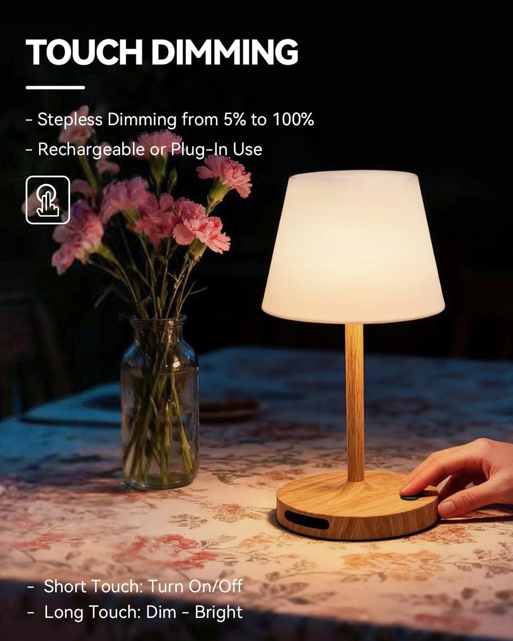 SAIWEYA Outdoor Waterproof Shower Lamp, 5200mAh Rechargeable Bathroom Lamp