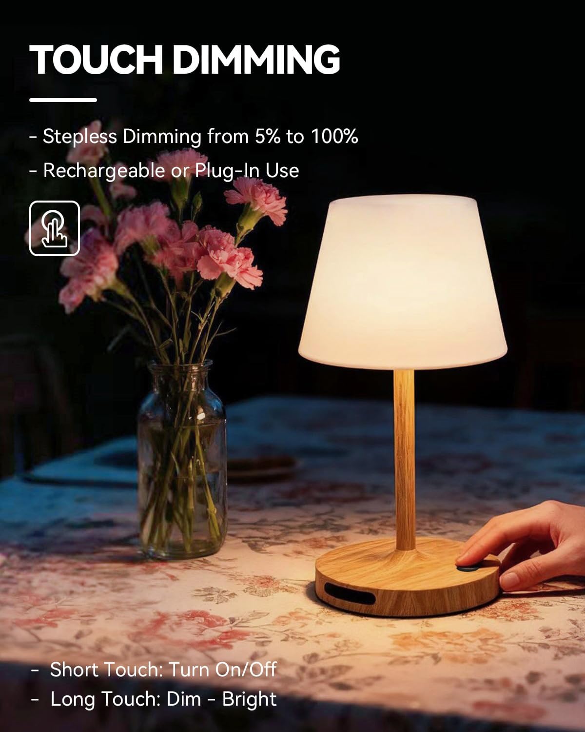 SAIWEYA Outdoor Waterproof Shower Lamp, 5200mAh Rechargeable Bathroom Lamp