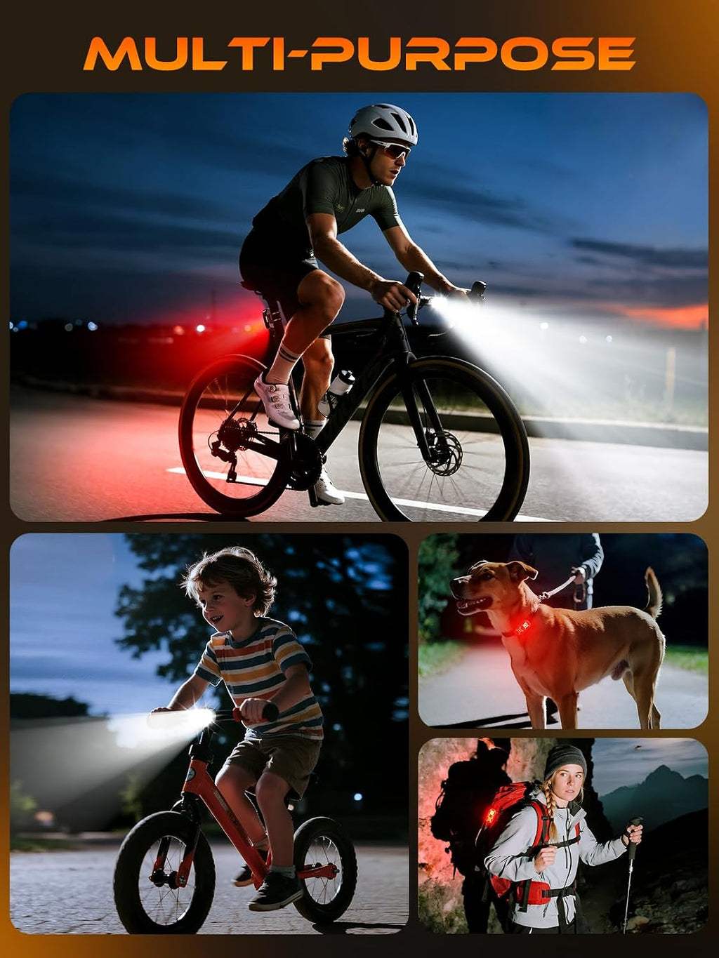 ISEYOU Bike Lights, Ultra-Slim USB-C Rechargeable Bike Lights Front and Back, 5+6 Lighting Modes & IP65 Waterproof, Super Bright Bicycle Light Set for Road Mountain Night Riding Cycling