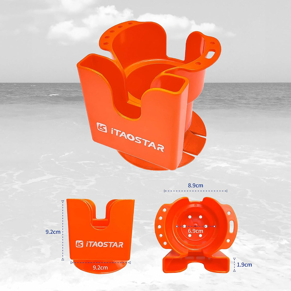 iTAOSTAR Multi Function Paddle Board Cup Holder,Two Section Paddle Board Drink Holder Suitable for Types of Cup/Bottle/Drink, Convenient Paddle Board Accessories for Fishing Gears and Phone Holder