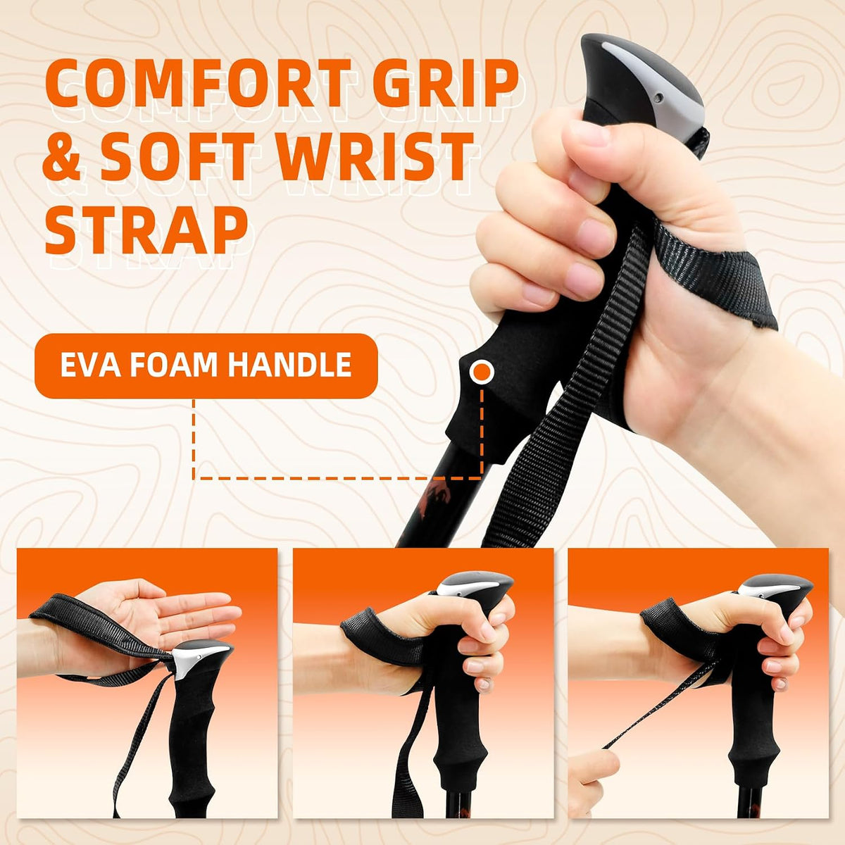 Collapsible Trekking Poles for Hiking - Lightweight Foldable Hiking Poles