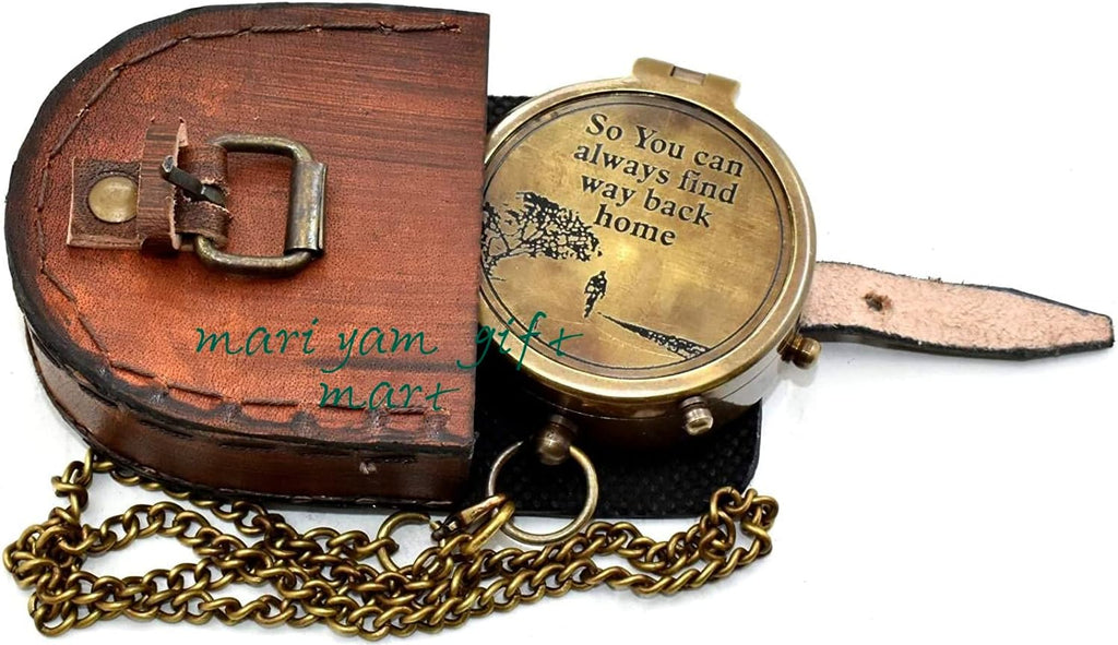 So You Can Always Find Your Way Back Home”, Camping Compass Engraved with Gift Compass for Birthday, Anniversary, Graduation Day, Valentine’s Day, Baptism Gifts, Inspirational Gift