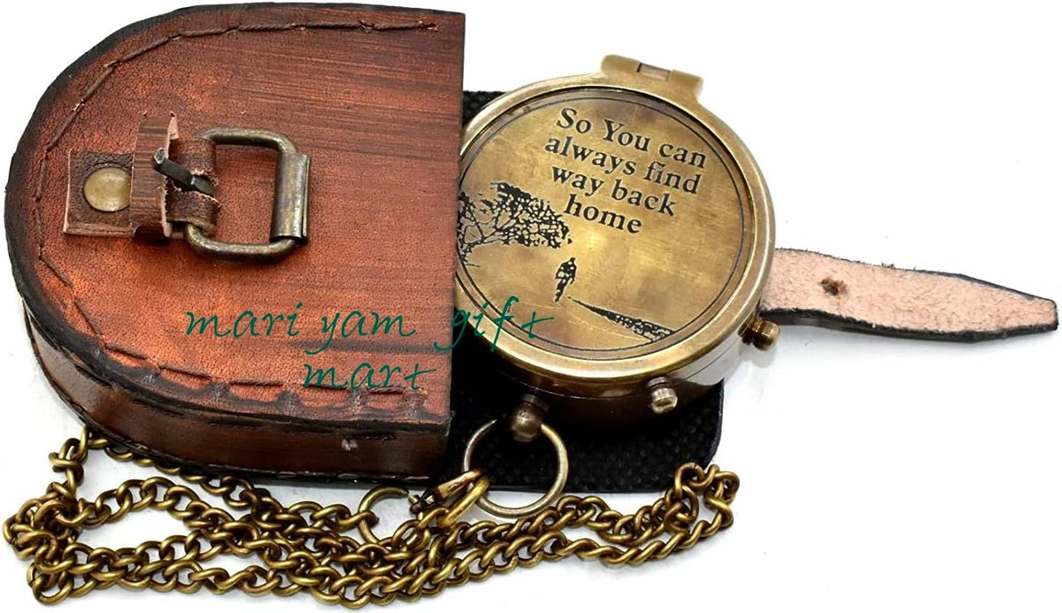 So You Can Always Find Your Way Back Home”, Camping Compass Engraved with Gift Compass for Birthday, Anniversary, Graduation Day, Valentine’s Day, Baptism Gifts, Inspirational Gift