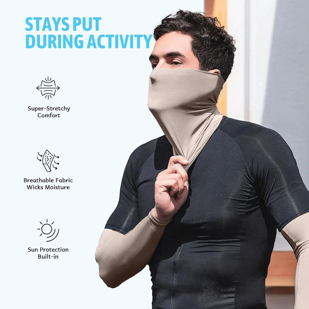Awumbuk Neck Gaiter for Men Women, 6 Pack Face Mask Breathable Face Cover for Sun UV Protection Bandana Scarf Cycling Running