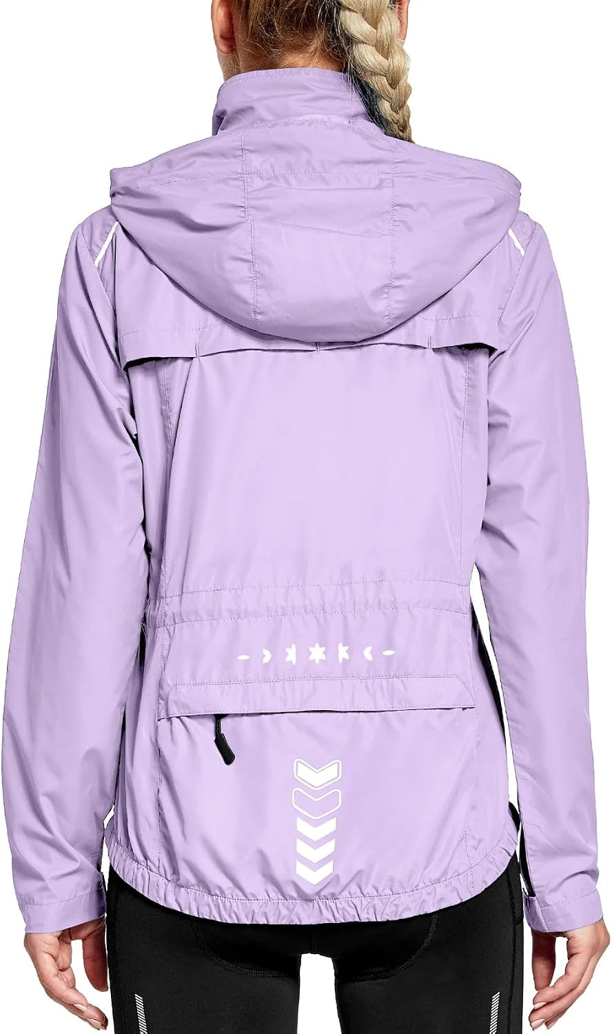 FitsT4 Sports Womens Running Cycling Windbreaker Reflective Jackets Hooded
