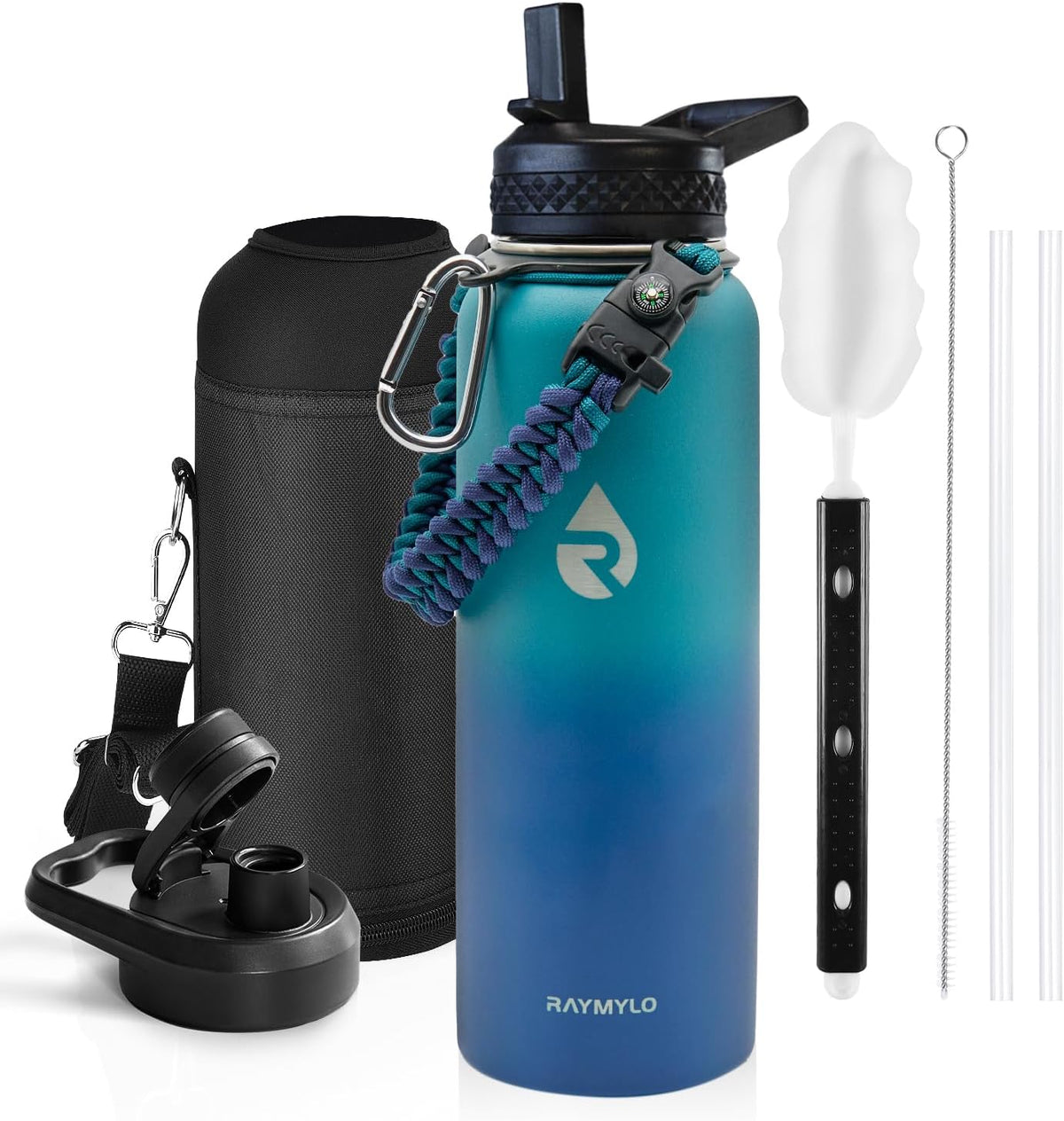 RAYMYLO Insulated Water Bottle 40 oz, Triple Wall Vacuum Stainless Steel