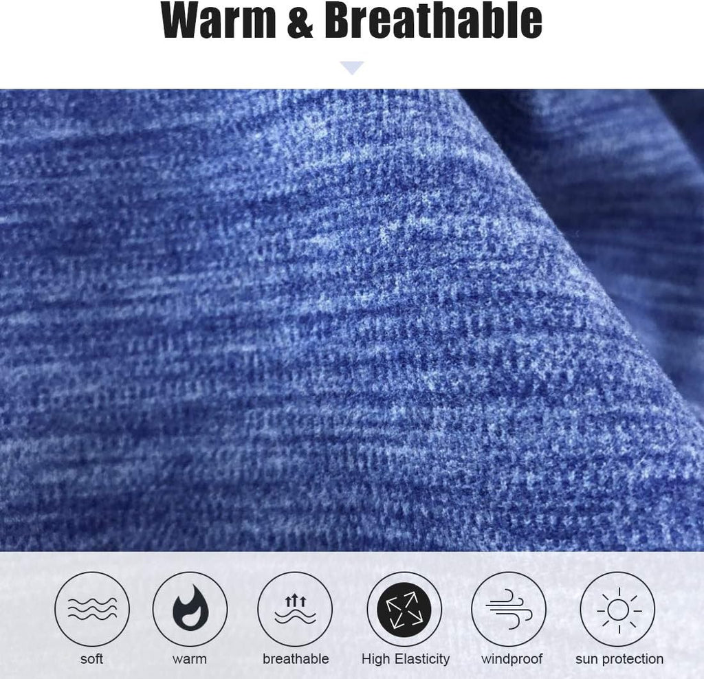 KGC 2 Pack Winter Neck Warmer Gaiter Fleece Windproof Face Mask Cover Cold Weather Scarf for Men & Women