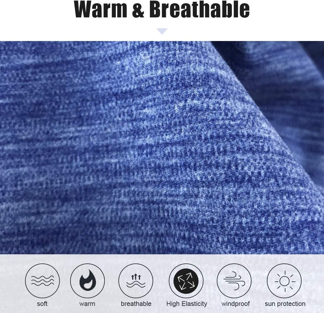 KGC 2 Pack Winter Neck Warmer Gaiter Fleece Windproof Face Mask Cover Cold Weather Scarf for Men & Women