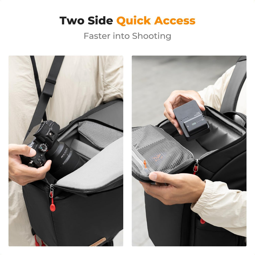 K&F CONCEPT Camera Backpack, 22L Expandable Camera Bag with Rain Cover