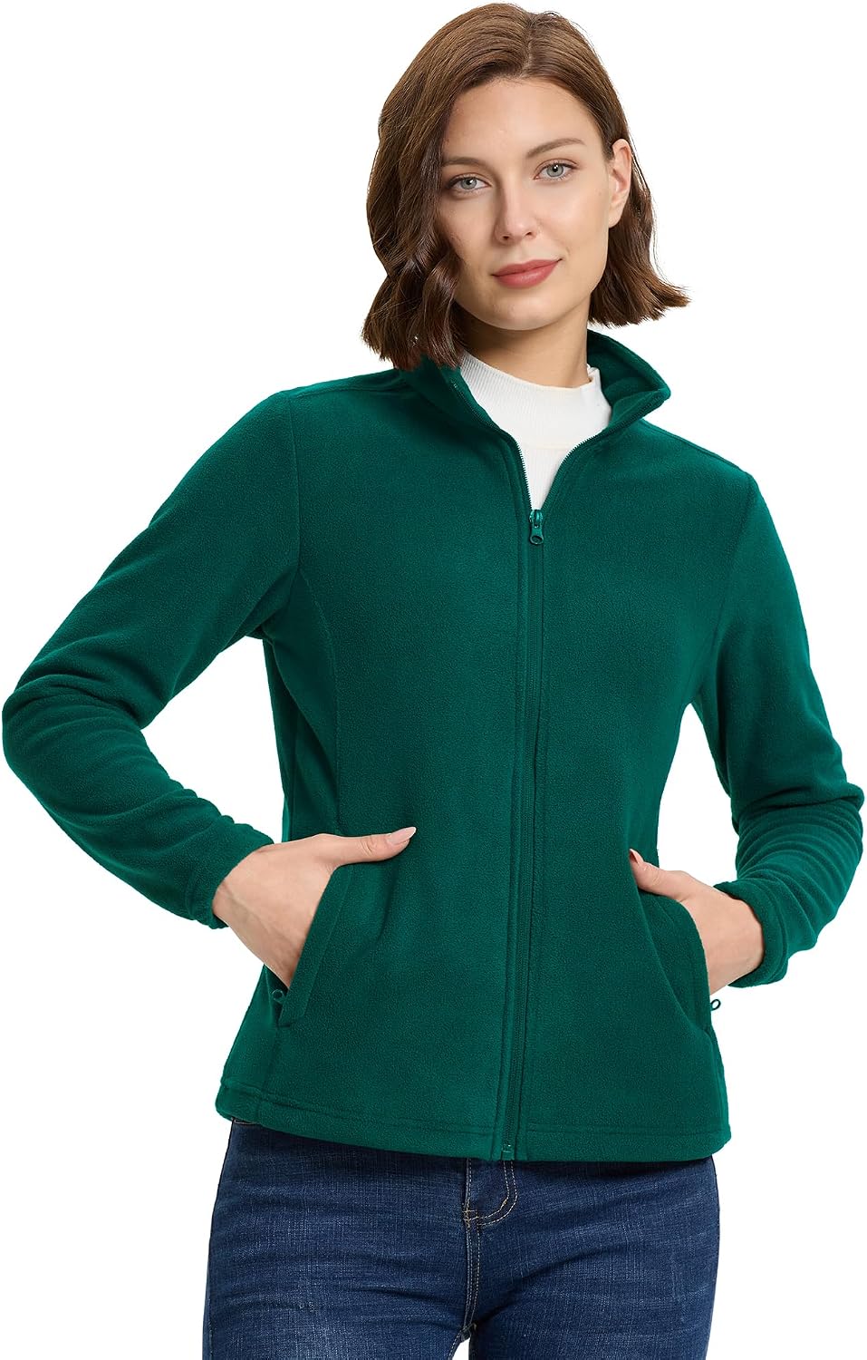 33,000ft Women's Polar Fleece Jacket Zip Up Lightweight Hiking Sweatshirt