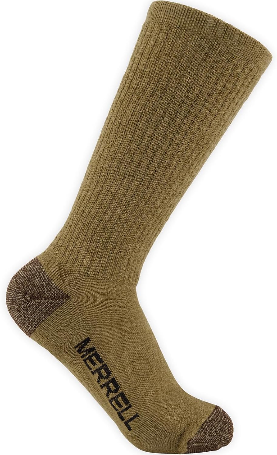 Merrell Unisex 3-pack Trekker Outdoor Crew Socks, Full Cushion Wool Blend Hiker Multi-pack
