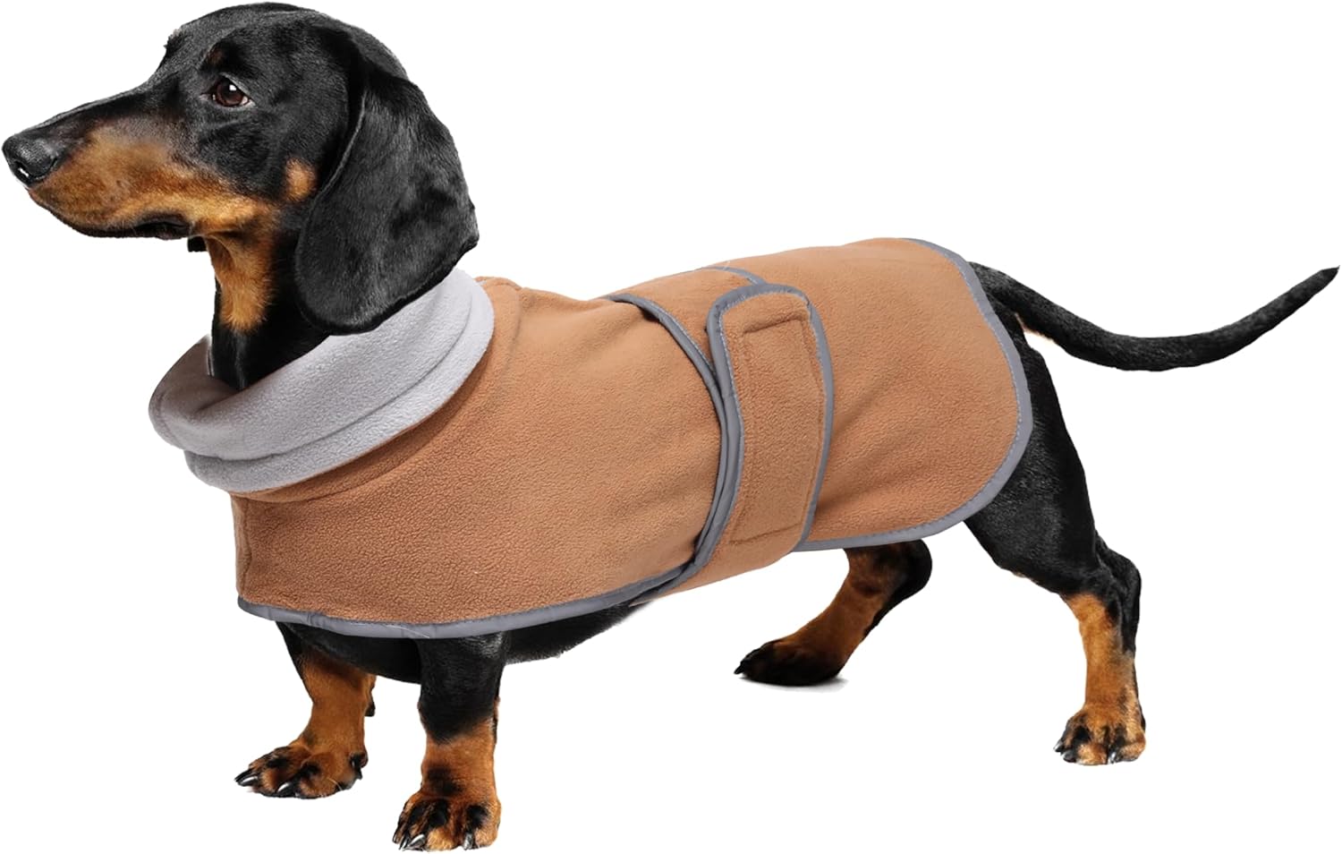 Geyecete Dachshund Sweaters for Dogs Jacket,Dachshund Coat Perfect Dog Winter Coat with Padded Fleece Lining,high Collar,Dog Snowsuit-Brown-M