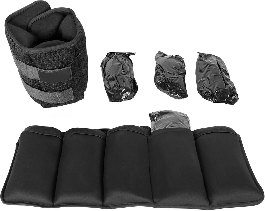 Adjustable ankle and wrist weights, 10 lbs each (1 pair, 20 lbs total) for women and men, with secure straps for walking, running, aerobics, and fitness