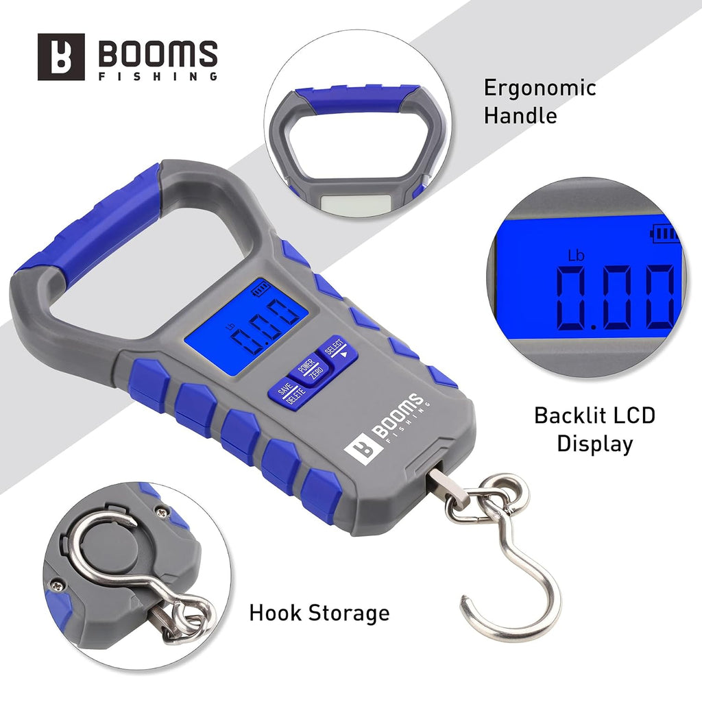 Booms Fishing Digital Fish Scale with Lip Gripper, 65lb Capacity, XW50