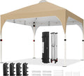 Yaheetech 10x10 Pop Up Canopy Tent for Outdoor Events, Khaki