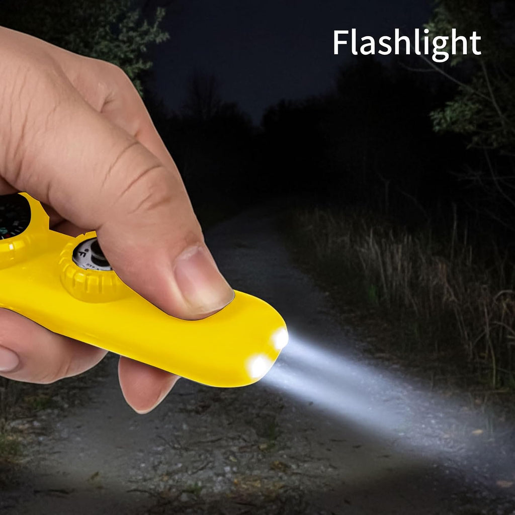 Multifunctional Survival Emergency Whistle for Kids with Compass Hiking Survival, Thermometer & Neck Lanyard | Emergency Safety Gear for Hiking, Camping, Kayaking, Boating, Climbing