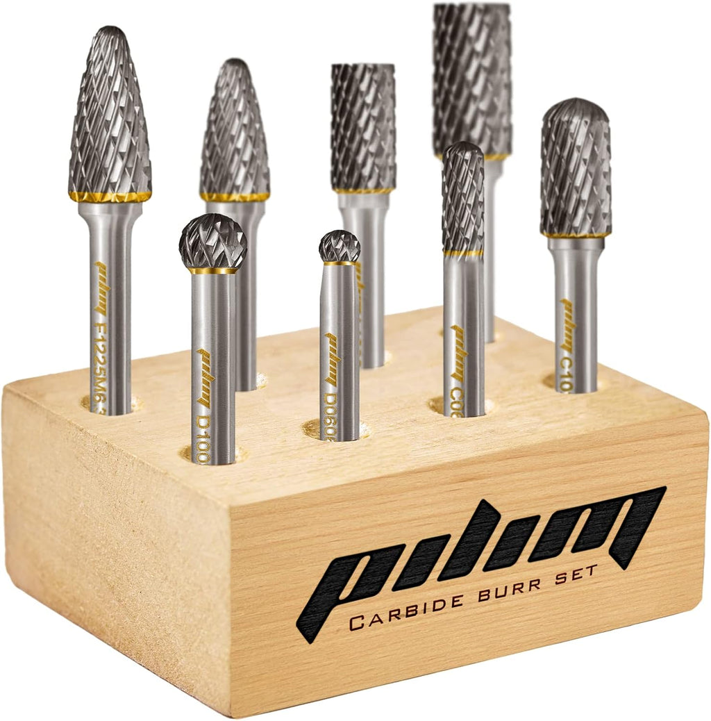 Tungsten Carbide Burr Set 1/8 (3 mm) Shank, Die Grinder Bits, 20 PC Cutting Burr Bits, Carving Bits for Dremel, Double Cut Rotary Burr Set for Metall Carving, Engraving, Drilling, Polishing