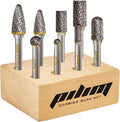 Tungsten Carbide Burr Set 1/4" Shank 8PC Double Cut Rotary Cutting Burrs Die Grinder Bits for Steel and Wood Working, Grinding, Carving, and Engraving