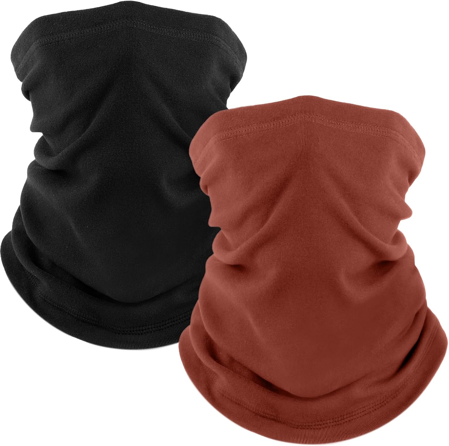 Fuinloth 2 Pack Winter Neck Gaiter, Fleece Warmer Scarf Cold Weather Mask