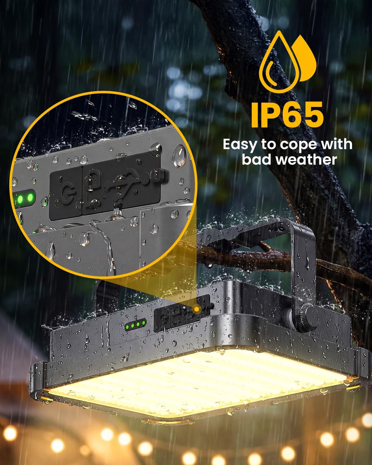 Solar Camping Lantern, 26800mAh Ultra Long Lasting Rechargeable LED Lantern with 4 Light Modes, IP65 Waterproof Portable Tent Light for Power Outage, Emergency, Hiking, Camping Essentials