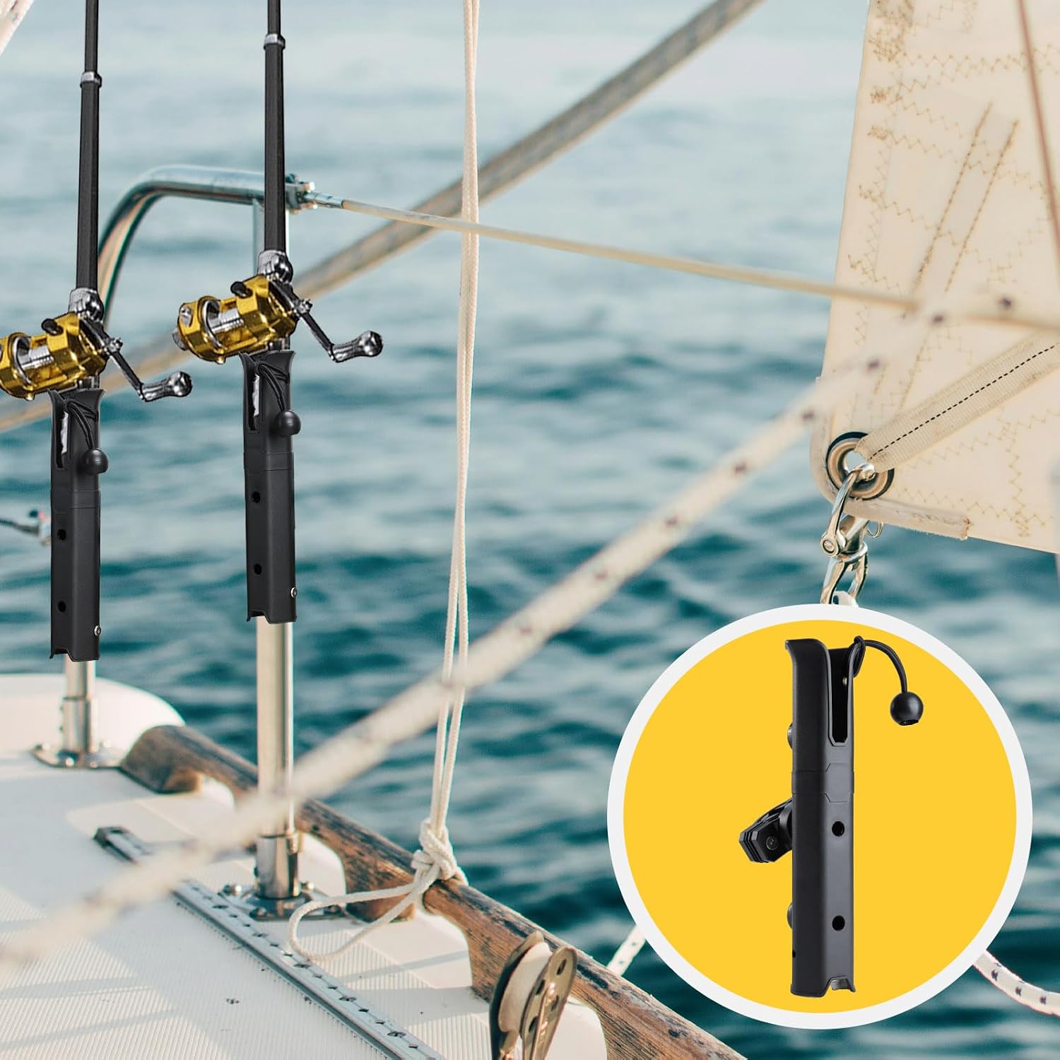 Bike Fishing Rod Holder for Bike Rack with Pole Mount Clamp